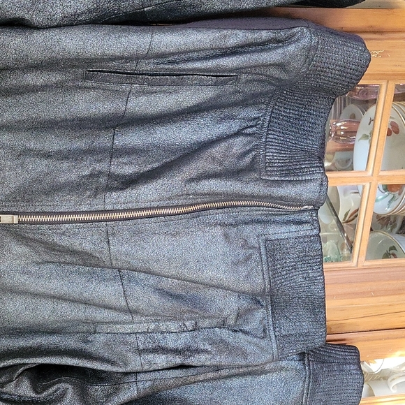 AS by DF Leather Bomber Hoodie Jacket - Picture 6 of 7